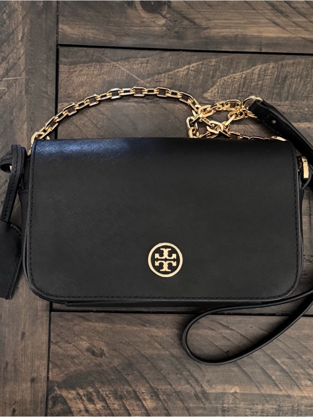 Tory Burch Black Crossbody with Gold Logo